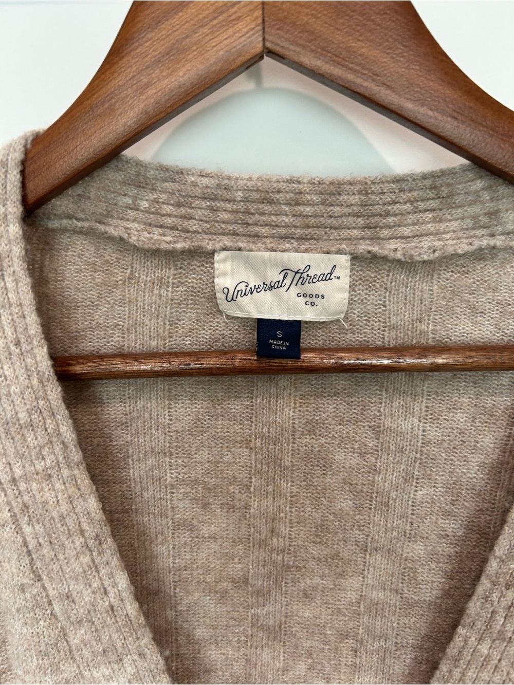 Universal Thread Beige/Taupe Ribbed Button-Up Cardigan - Picture 2 of 3